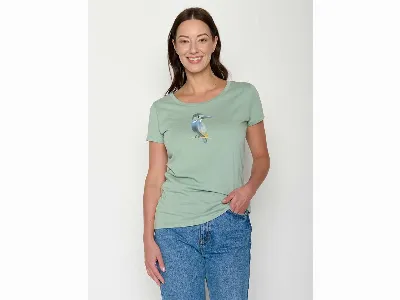 GreenBomb GREENBOMB Bio-Damen-T-Shirt Bird Look mit Rundhalsausschnitt, pale green,