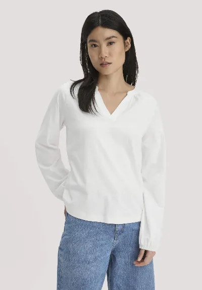 hessnatur hessnatur Damen Jersey-Bluse Relaxed aus Bio-Baumwolle - weiß