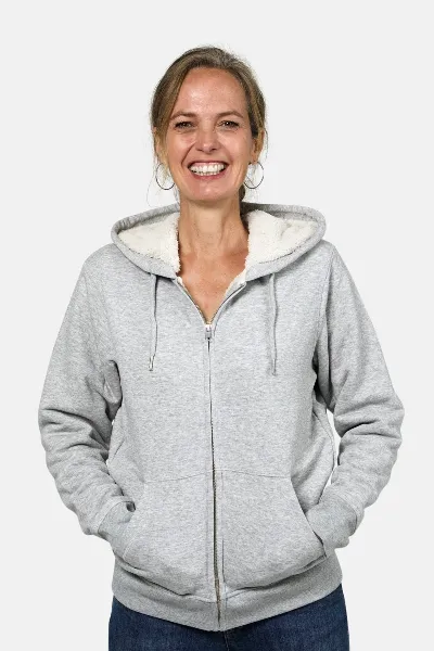 TORLAND TORLAND Damen vegan Hoodie Winter Hygger Sherpa Heather Grey