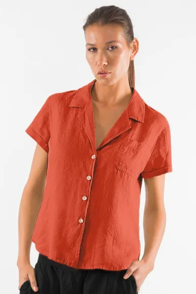 RAVENS VIEW IBIZA RAVENS VIEW IBIZA Damen vegan Hemd Elly Terracotta Orange