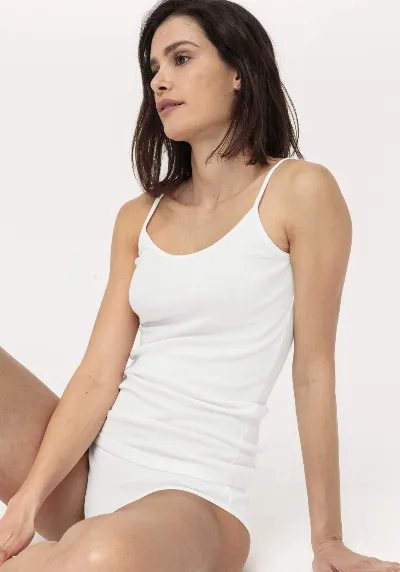 hessnatur hessnatur Damen Spaghetti-Top im 2er-Pack PURE COTTON aus Bio-Baumwolle - weiß