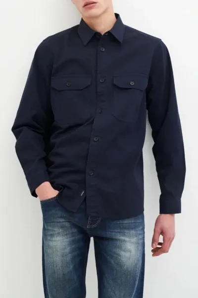Kuyichi Kuyichi Herren vegan Ãœberhemd Andrew Dark Navy