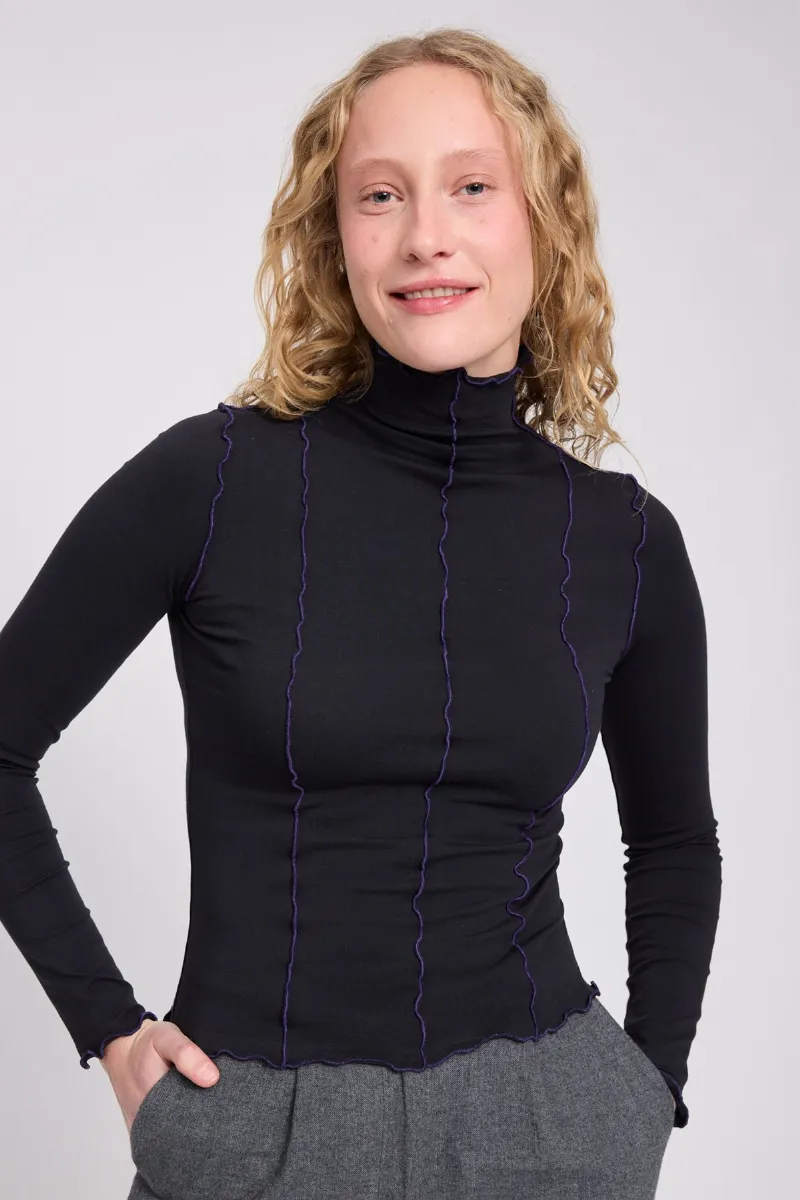 Mazine Longsleeve Babylock Hems Turtleneck Schwarz
