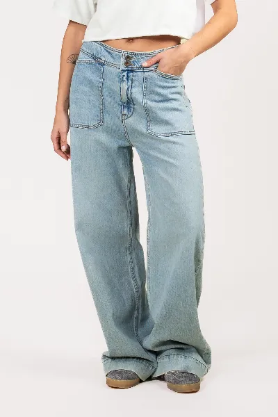 Kuyichi Kuyichi Damen vegan Jeans Farrah Worker Stahl