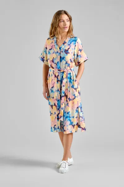 dedicated Kleid Kallvik Ikat Field Multi Color Gelb