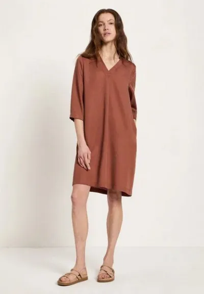 LANIUS LANIUS Tencel Kleid mit V-Ausschnitt