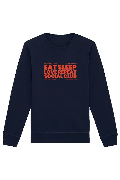 Oat Milk Club Oat Milk Club Damen vegan Sweatshirt Eat Sleep Love Repeat Marineblau