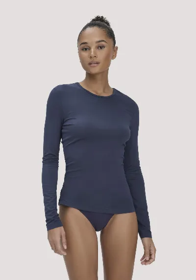 hessnatur hessnatur Damen Longsleeve PURE FLOW aus TENCEL™ Modal - blau