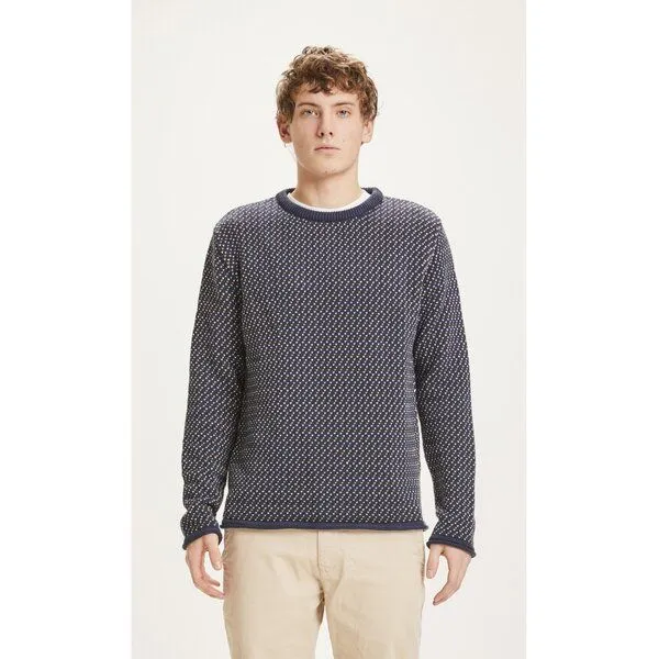 KnowledgeCotton Apparel KnowledgeCotton Apparel Pullover VALLEY mit Muster aus Bio-Baumwolle