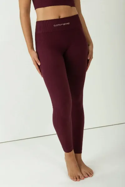 Clotsy Clotsy Damen vegan Leggings Burgundy