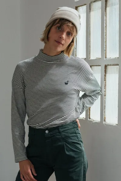 TWOTHIRDS TWOTHIRDS Damen vegan Top Corcovado Schwarz-WeiÃŸ Gestreift