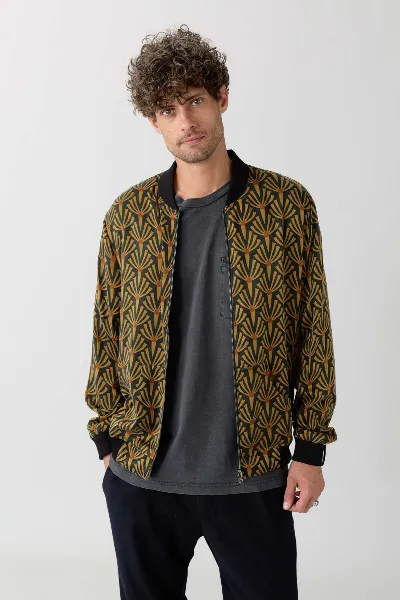 Yahmo Yahmo Herren vegan Jacke Bomber Reversible Laslo Artdeco/