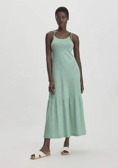 hessnatur hessnatur Jersey Kleid Midi Relaxed aus reiner Bio-Baumwolle mit Leinen