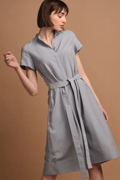 AYANI AYANI Damen vegan Hemdkleid Mit Kurzen Ã„rmeln Melanie