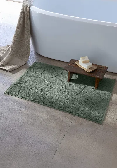 hessnatur hessnatur Badematte SELVA aus Bio-Baumwolle - grün - Größe 50x80 cm