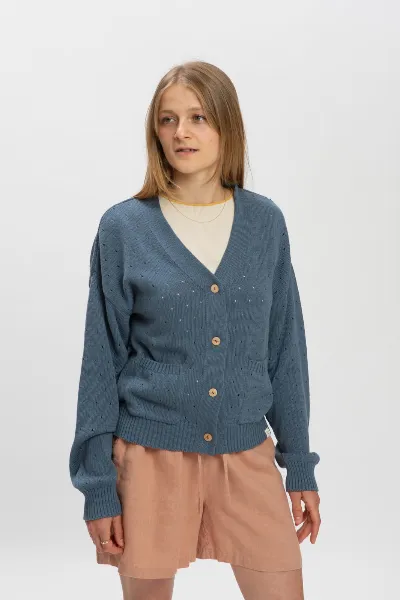 MATONA MATONA Damen vegan Frühling Strickjacke Robbe Blau