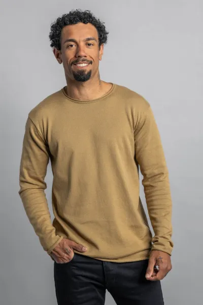DIRTS DIRTS Herren vegan Gestricktes Longsleeve Sepia