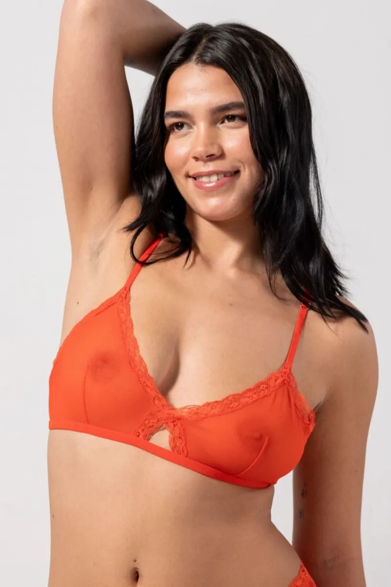 Understatement Understatement Damen vegan Bralette Mesh Triangle Feurig
