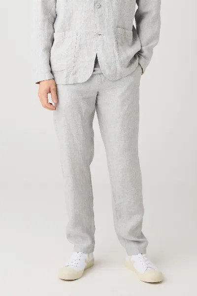 KnowledgeCotton Apparel KnowledgeCotton Apparel Herren vegan Hose Chuck Regular Leinen Ultimate Grau
