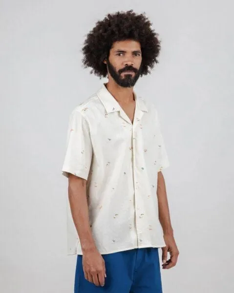 Brava Fabrics Brava Fabrics Beach please Aloha-Hemd Ecru
