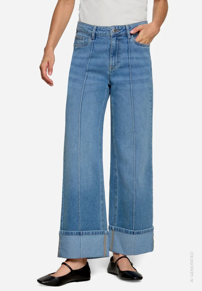 zero Flared Jeans mit breitem Umschlag Style Witney 32 Inch