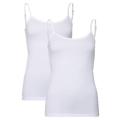 Living Crafts LIVING CRAFTS - Damen Spaghettiträger-Top, 2er Pack - Weiß
