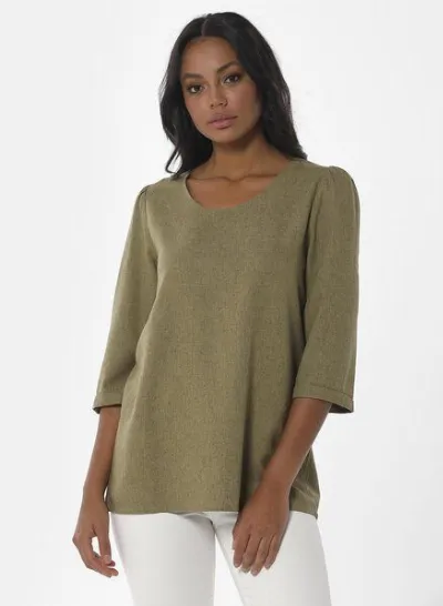 ORGANICATION ORGANICATION 3/4-Arm Bluse aus LENZING ECOVERO und Leinen