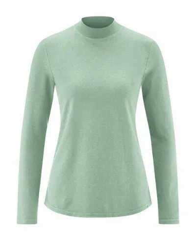 HempAge HempAge Damen Langarm-Shirt mit Stehkragen Hanf/Bio-Baumwolle