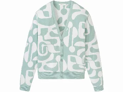 tranquillo tranquillo Bio-Damen-Strickjacke mit V-Ausschnitt, granite green,