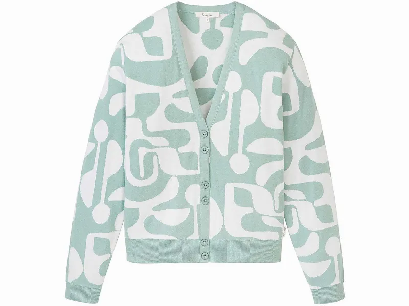 tranquillo tranquillo Bio-Damen-Strickjacke mit V-Ausschnitt, granite green,
