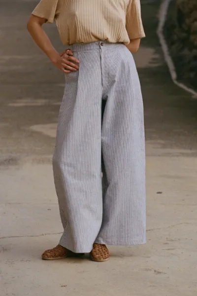 Nénés Nénés Damen vegan Hose Justine Streifen Blau