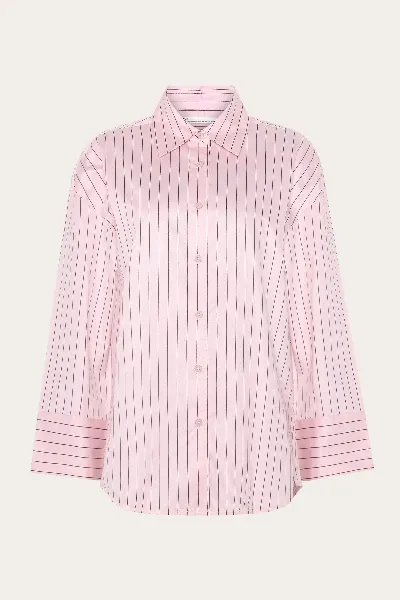 KnowledgeCotton Apparel KnowledgeCotton Apparel Damen vegan Hemd Dew Relaxed Stripe Rot
