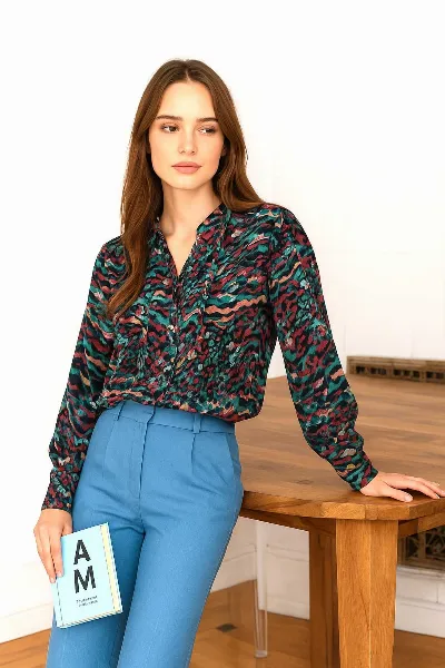 WiDDA WiDDA Damen vegan Bluse Banda Graphic Print
