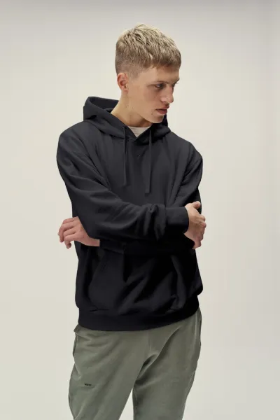 WOTE WOTE Herren vegan Kapuzen-Sweatshirt Anthrazit
