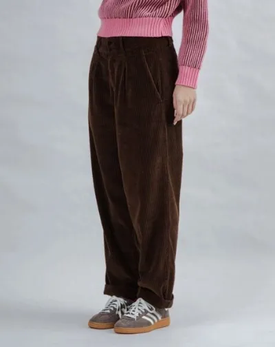 Brava Fabrics Brava Fabrics Corduroy Faltenhose Schokolade