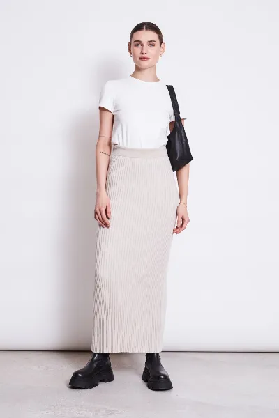 JAN N JUNE JAN 'N JUNE Damen vegan Strickrock Ebba Elfenbein