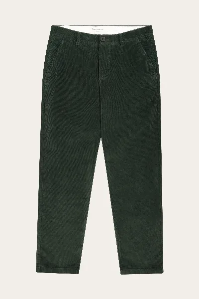KnowledgeCotton Apparel KnowledgeCotton Apparel Herren vegan Hose Corduroy Chuck Regular Forrest Night Green