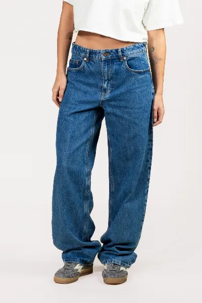 Kuyichi Kuyichi Damen vegan Jeans Rubinrot Entspannt Marmoriert Blau