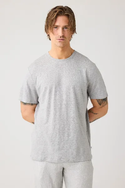 KnowledgeCotton Apparel KnowledgeCotton Apparel Herren vegan T-Shirt Leinen Ultimate Grau