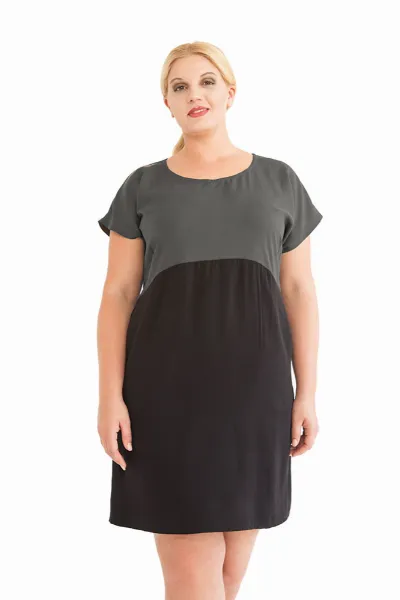WiDDA WiDDA Damen vegan Kleid Too Grau Gray/Schwarz