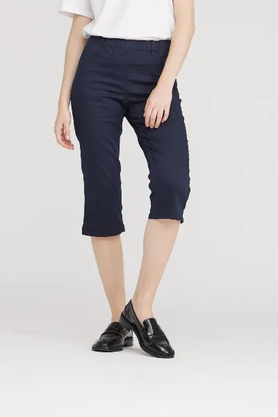 LAURIE LAURIE Damen vegan Hose Kelly Regular Capri Sl Navy