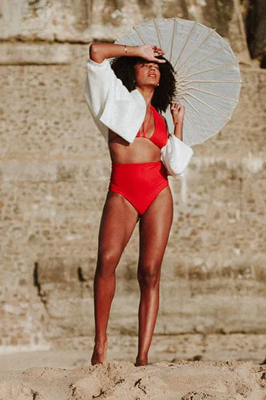 Anekdot Anekdot Damen vegan Bikiniunterteil Geranium / Core High