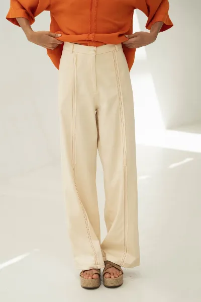 Näz Näz Damen vegan Hose Mara Gekräuselt