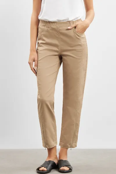 LAURIE LAURIE Damen vegan Hose Regular Crop Piper Caffe Latte