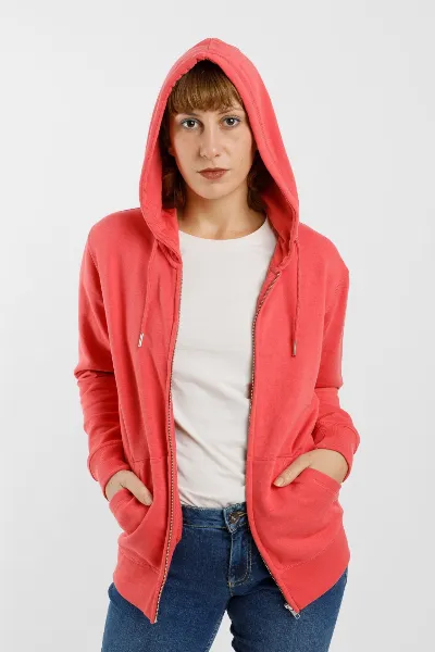 TORLAND TORLAND Herren vegan Zip Hoodie Connector Karminrot