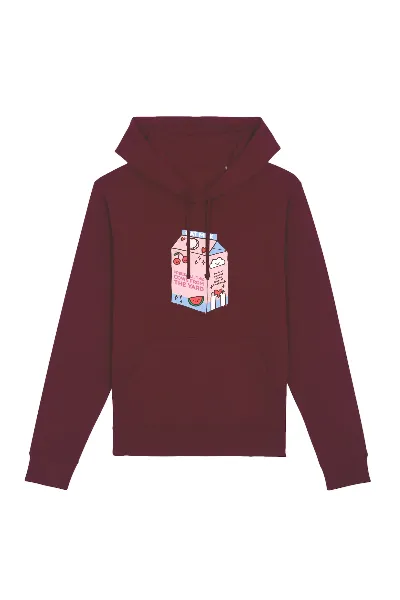 Oat Milk Club Oat Milk Club Damen vegan Hoodie Meine Hafermilch Befreit Alle Kühe Vom Hof Unisex Maroon