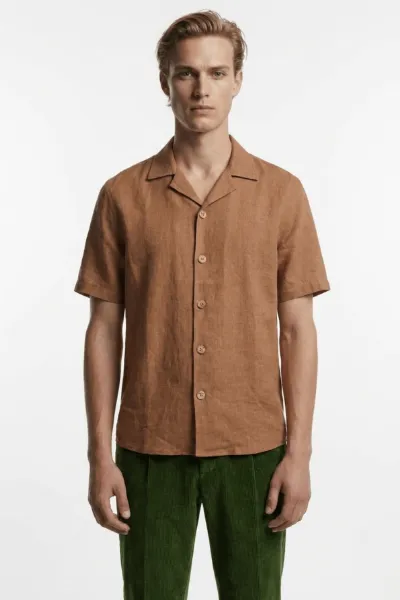 De IONESCU De IONESCU Herren vegan Horezu-Shirt In Cappuccino