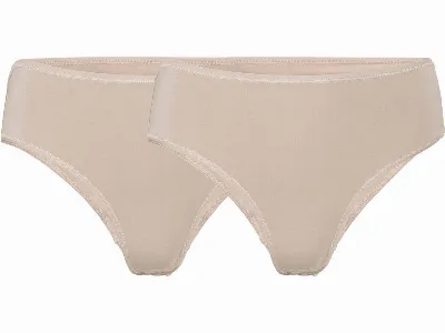 Living Crafts Living Crafts 2er-Pack Bio-Damen-Slip 'TARISSA' mit Spitze, powder,