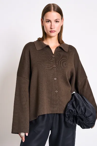 JAN N JUNE JAN 'N JUNE Damen vegan Strickjacke Anjo Schlamm