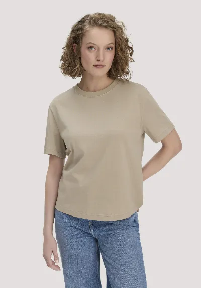 hessnatur hessnatur Damen Heavy Jersey T-Shirt Oversize aus Bio-Baumwolle - beige